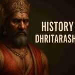 realistic portrait of raja dhritarashtra from mahabharata, blind king in royal attire