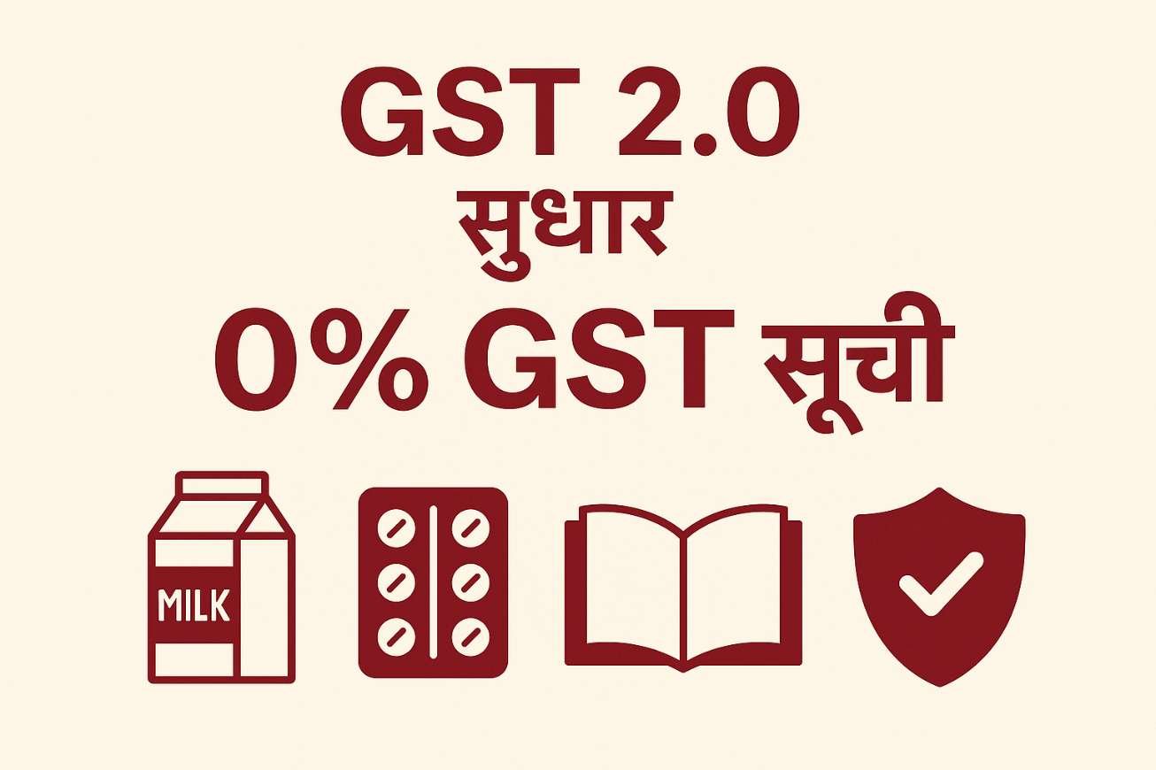 GST 2.0 reform 2025 — 0% GST items full list including food, medicines, insurance, education and defence