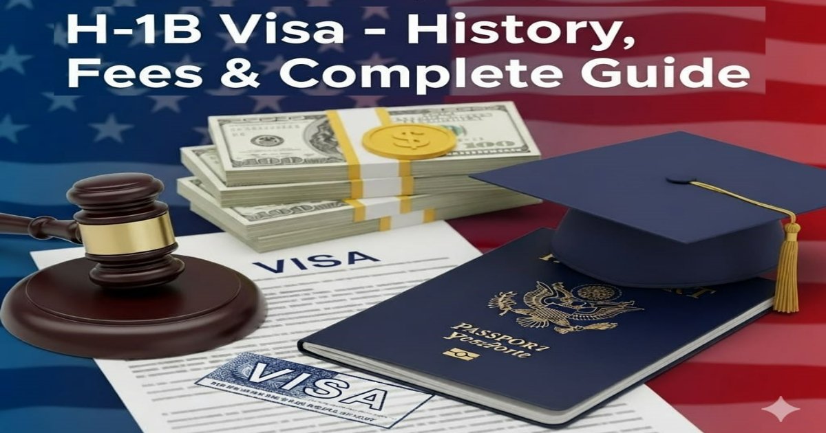 H-1B Visa History, Fees and Complete Guide in Hindi with US Passport and American Flag