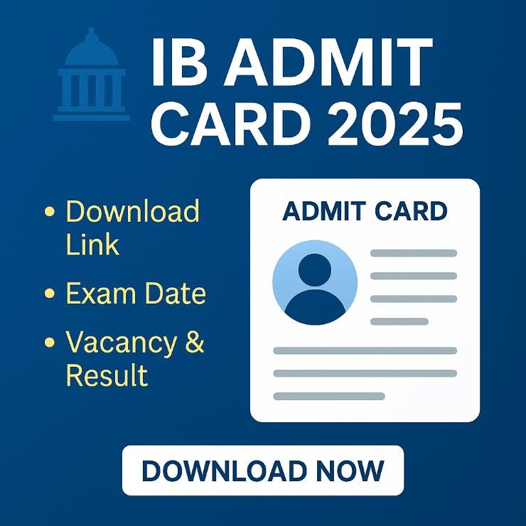 IB Admit Card 2025 download link with exam date, vacancy and result details