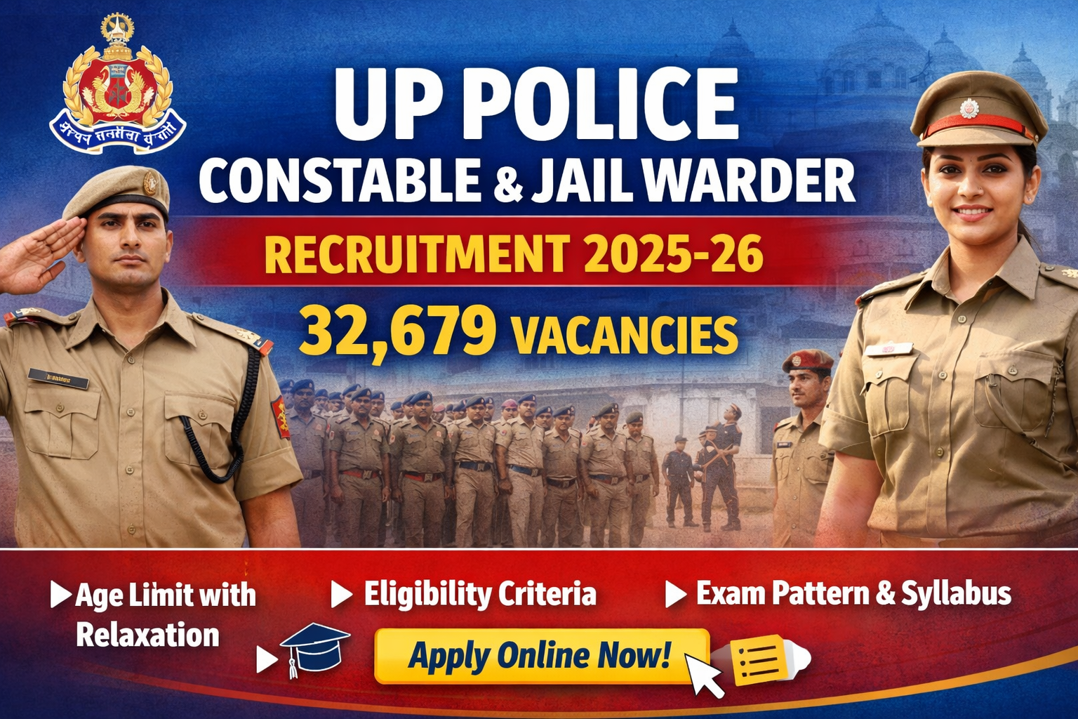 UP Police Constable and Jail Warder Recruitment 2025-26 Notification