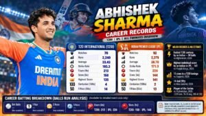 Abhishek Sharma Cricket Records: T20I, IPL और इंटरनेशनल क्रिकेट के सभी बड़े रिकॉर्ड