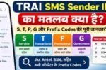 TRAI SMS Sender ID meaning, S T P G suffixes and telecom prefix codes